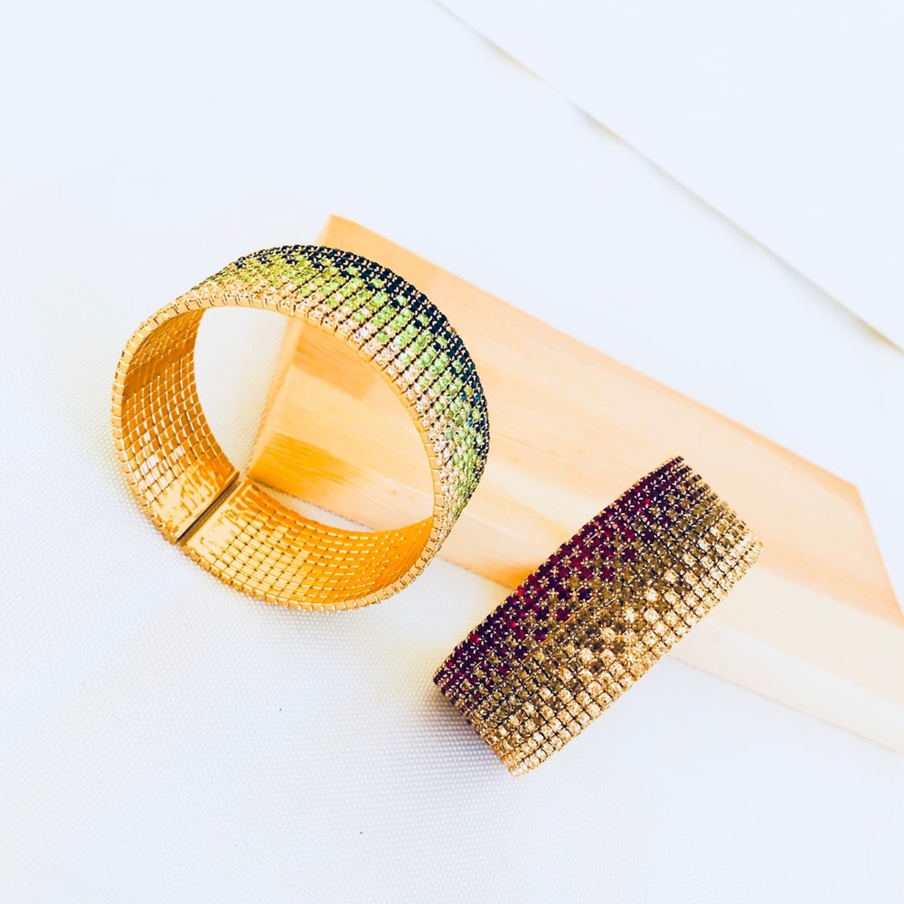 VINTAGE 80s Rhinestone Sparkle Bracelets/Bangles